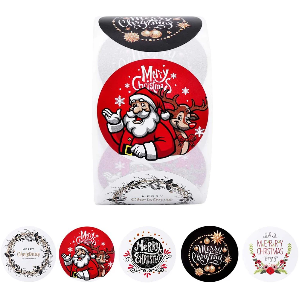 50-500Pcs 1inch Weihnachten Urlaub Dekor Abdichtung Label für Kleine Unternehmen Verpackung Geschenk Decor Weihnachten Baum Candy aufkleber – Detail 13