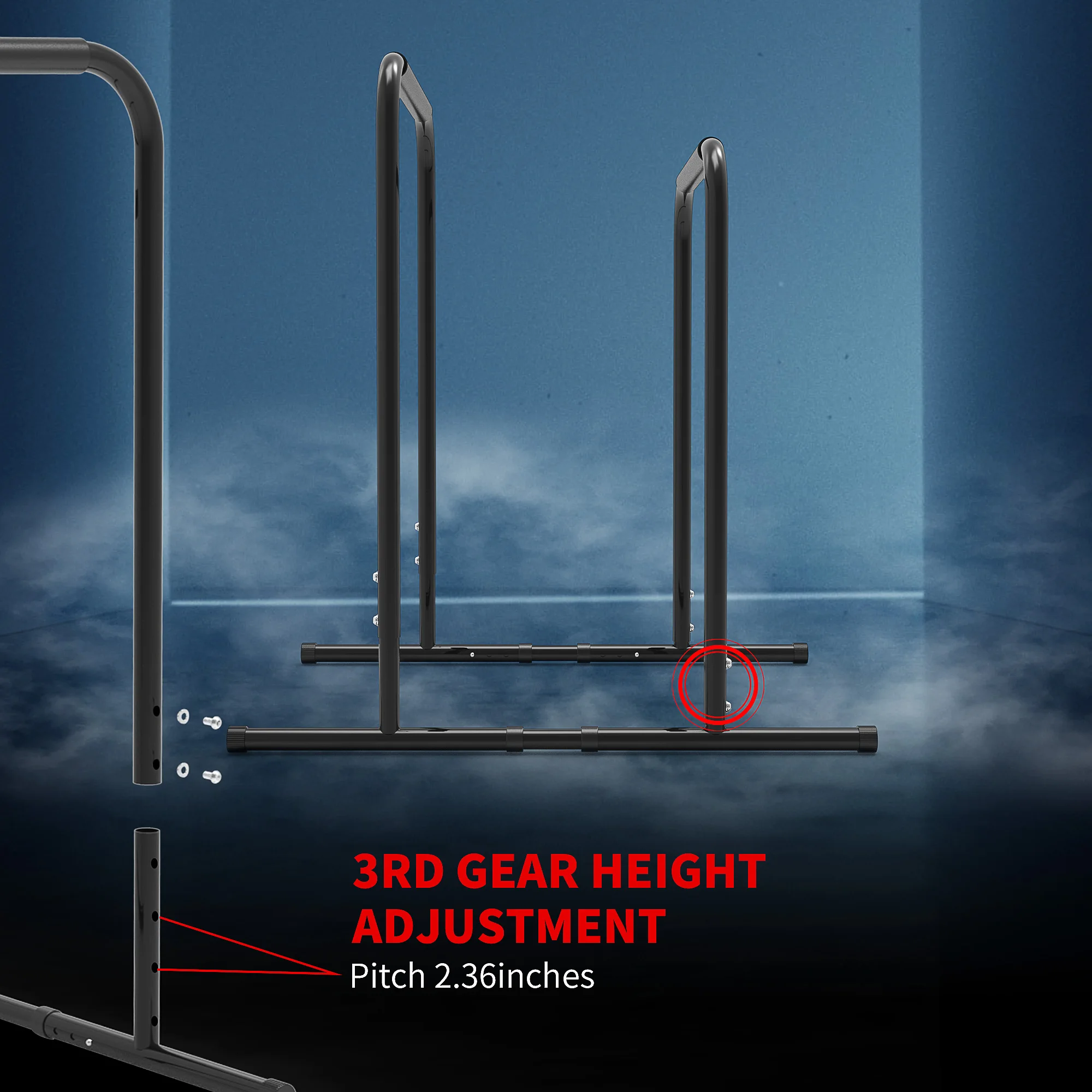 Dumbbell Set Leikefitness Pull Up Dip Station Strength Training Togo Pull-up Bar