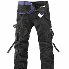 

Men's Autumn and Winter Leisure Multi-Pocket Casual Multi-Pocket Trousers Cargo Pants Loose Long Pants plus Size Men's Pants Str