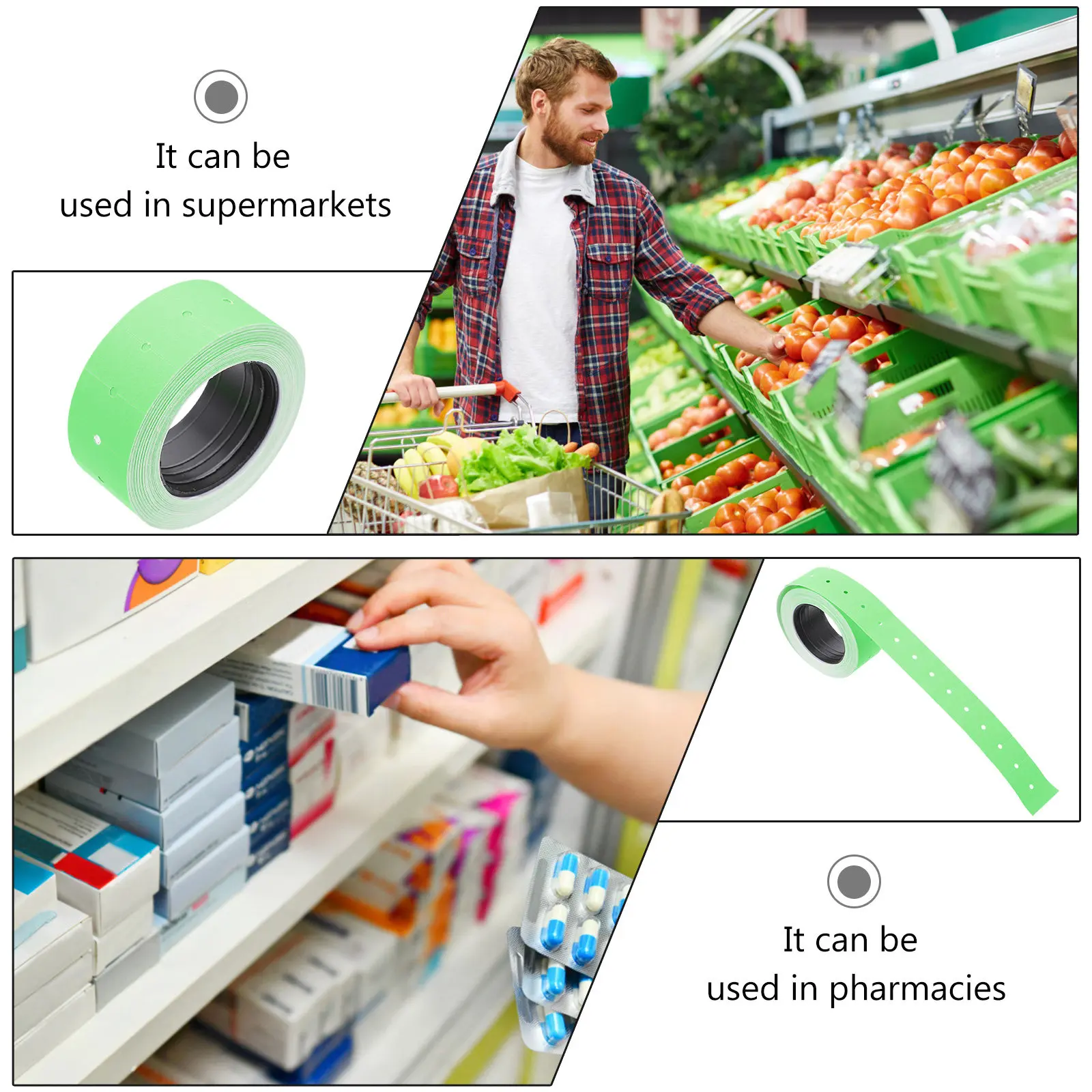 10롤 가격표 스티커 용지 고급 재질 안전하고 신뢰할 수 있는 가격 표시 재고 라벨링 판매 광고 가정용