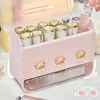 Makeup Lipstick Stand Case Desktop Cosmetic Organizer Storage Box Lipstick Dust-proof Display Stand Holder Cute Dressing Table 4
