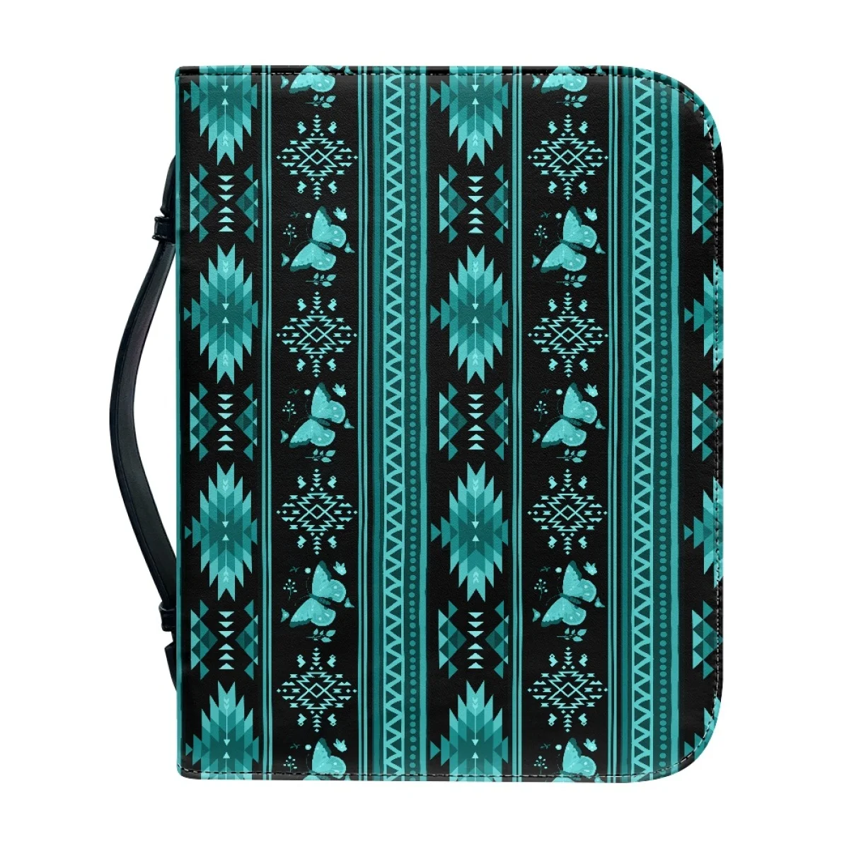 FORUDESIGNS Southwestern Aztec Leather Bible Case for Women Practical Ladies Bible Bag Protection Church Prayer Handbag Storage