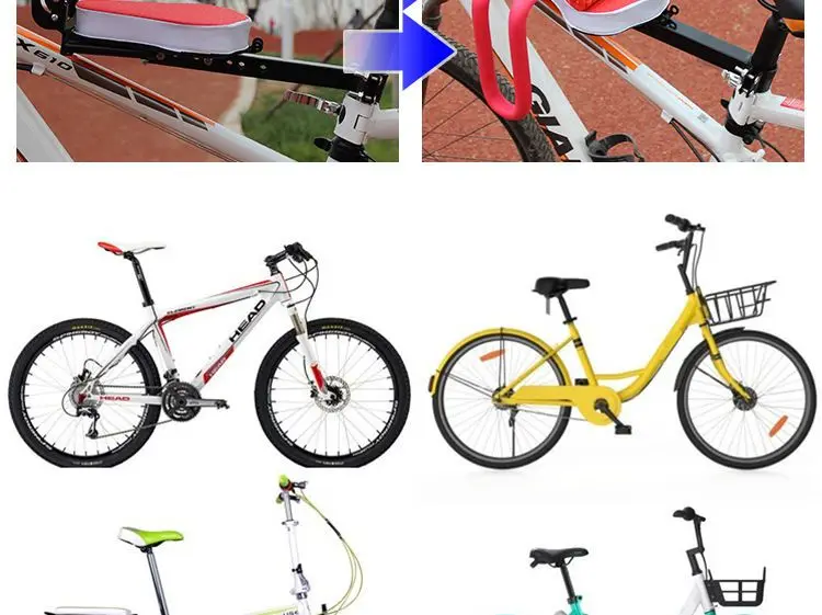 Siège vélo enfant Siège vélo monté à l'avant, portable, rétractable