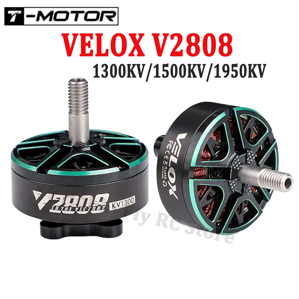 

T-Motor VELOX V2808 1300KV 1500KV 1950KV Motor W/4mm Shaft for RC FPV 4-5inch Cinewhoop 7-8inch Long Range Cinelifter Drone