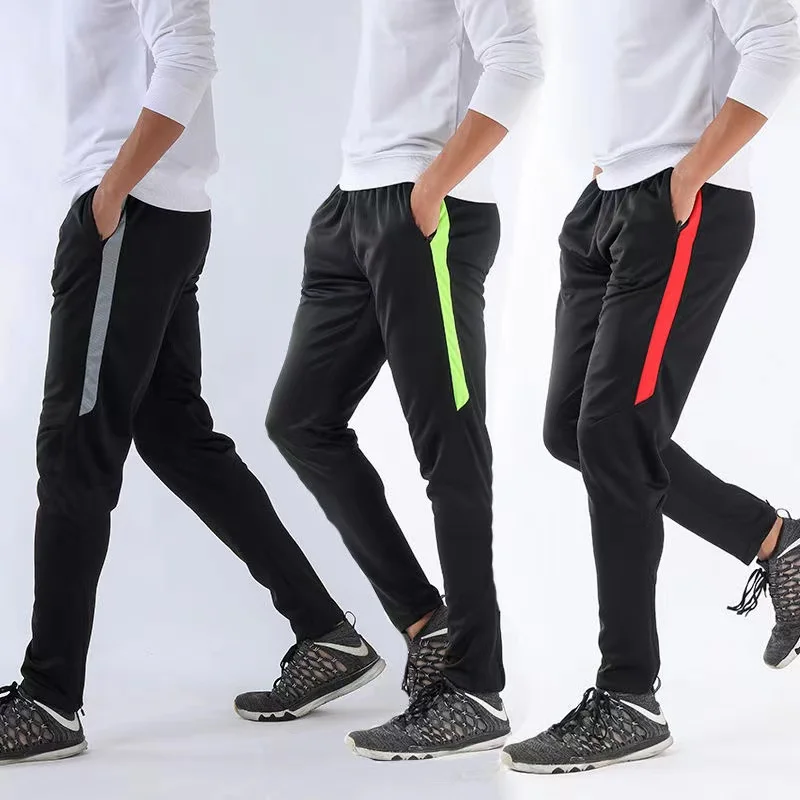 Soccer Training Pants Men Jogging Breathable Sport Sweatpants Zip Pocket Gym Training Workout Athletic Running Trousers