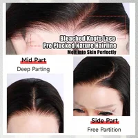 Perruques en cheveux humains ondulés, Perruque en dentelle 13x6, Perruque frontale en dentelle de 40 pouces, Perruque frontale en dentelle HD 13x4, Cheveux brésiliens densité 250 pour femmes 5