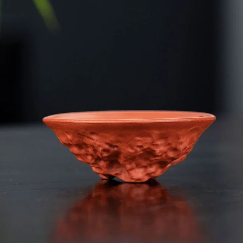 Handmade Pu erh purple clay cup dragon cup phoenix cup three-dimensional relief carving purple clay cup tea ceremony accessories