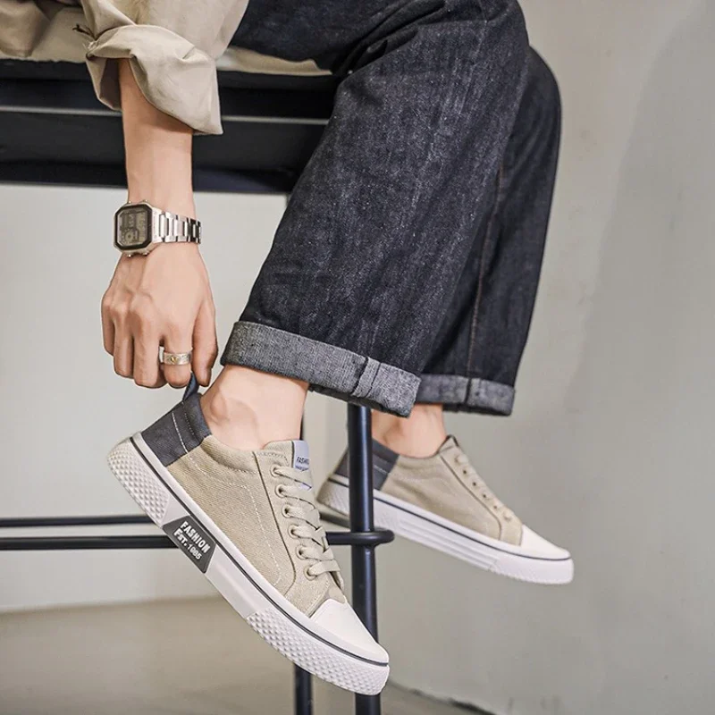 Mens Shoes 2025 New Mens Canvas Shoes Comfortable Plus Size 37-48 Skateboarding Shoes Wear Resistant Fashion Men Casual Sneakers - 6