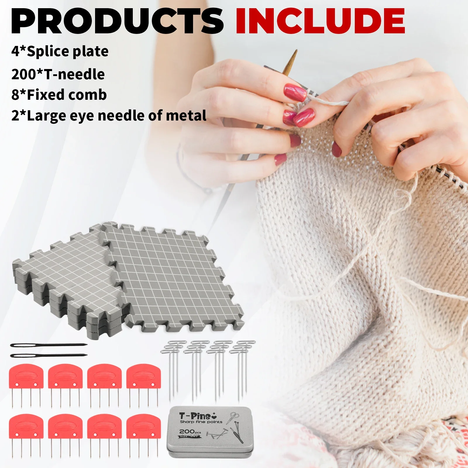 Foam Blocking Mats DIY Knitting Extension Kit Thick Precise Blocking Boards With Pin Set for Crafting Work Knitting Accessories