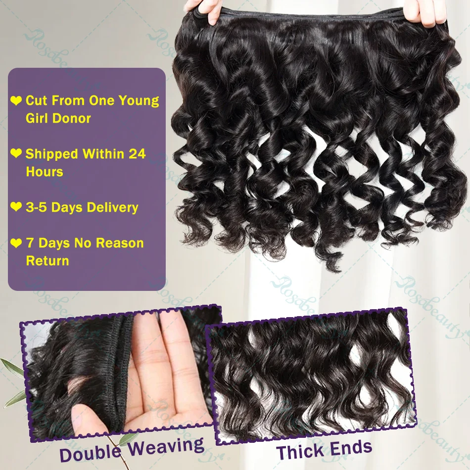Human Hair Bundles Rosabeauty Loose Deep Wave Bundles Human Hair 30 38 40 Inch Can Be Dyed and Bleached