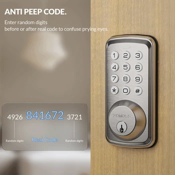 ZOMOSS Smart Keypad Door Lock,Digital Code Keyless Entry With Anti-Peeking Password, Auto Lock, And Easy Installation 5