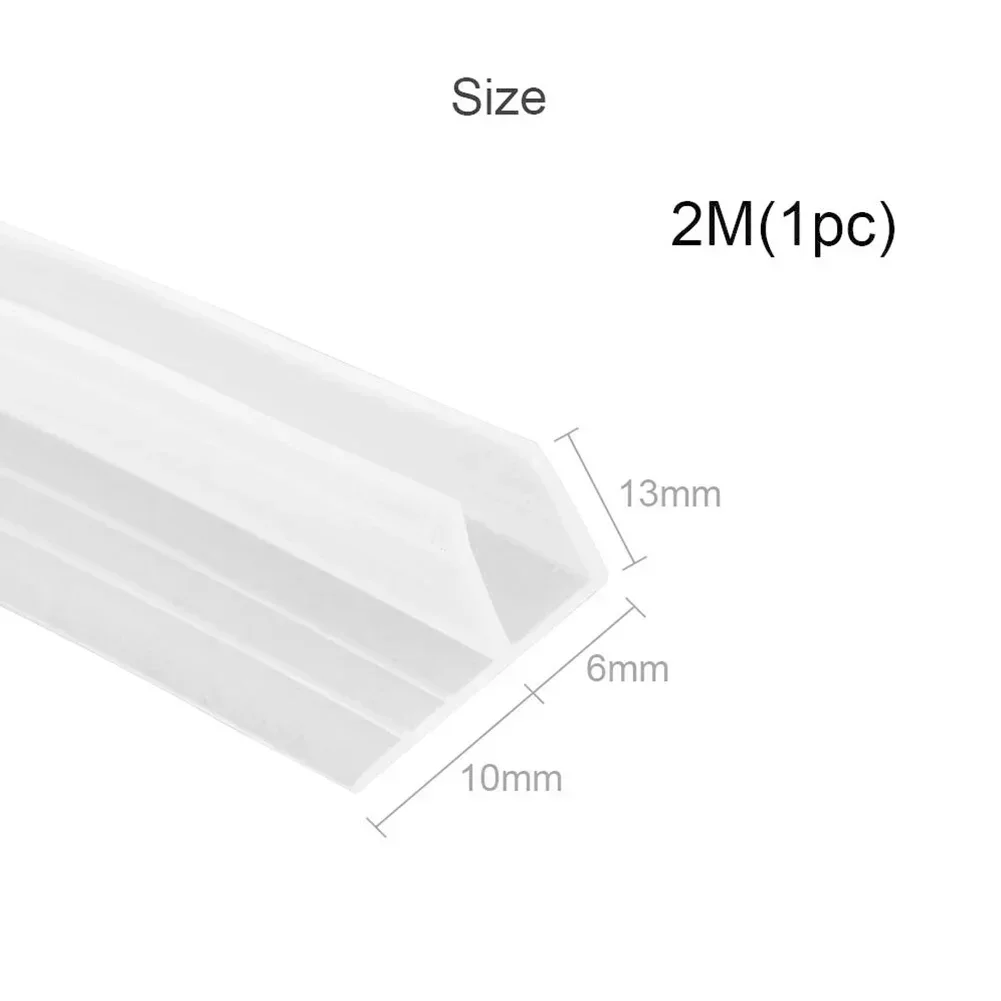 Silicone Seal Strip 2M 6mm F-Shape Glass Seal Strip For Bath Shower Door