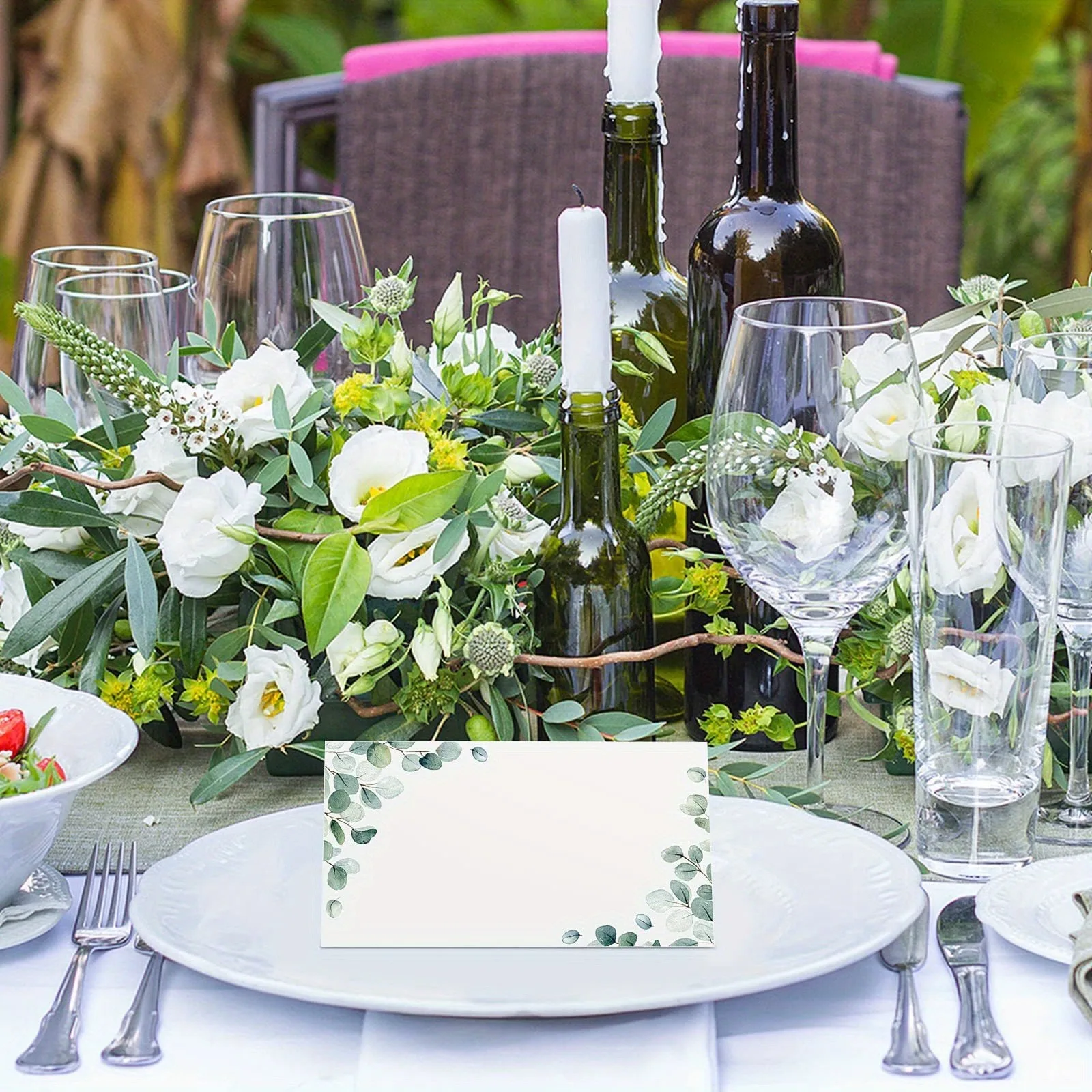 Place Cards 30/50/100pcs Simple Fresh Plant for Wedding Seating Number Table Name for place cards