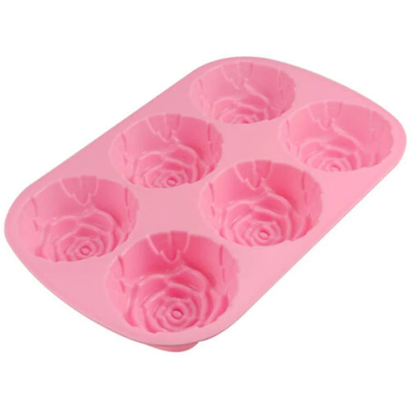 Silicone 6-Hole Flower Rose 3D Baking Mold