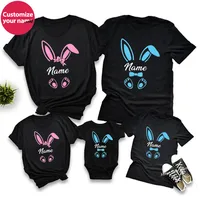 2023 Family Easter Shirts Custom Name Funny Family Outfits Cotton Matching Dad Mom Kids Tees Baby Rompers Easter Party Clothes 1