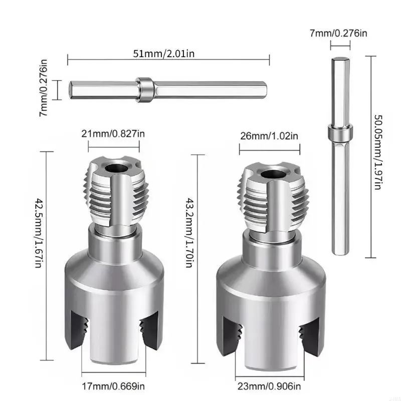 PVC 나사산 제작 도구 1/2인치 3/4인치 PVC 파이프 나사산 다이스 배관 공구