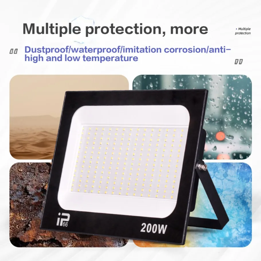 LED Flood Light Spotlight 100W 150W 200W IP66 Waterproof AC220V Outdoor Garden Porch Courtyard Lamp 6500K Garage Gate Wall Lamps led flood light
