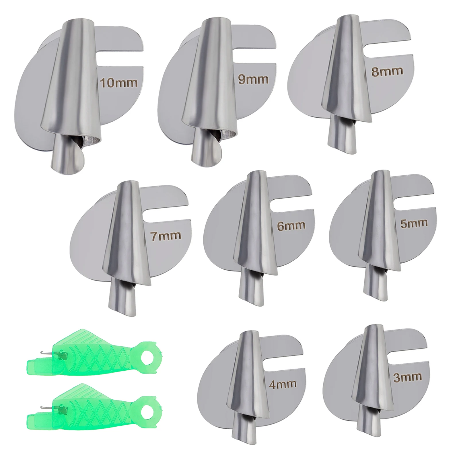 

8pcs All Mix Universal Wide Rolled Hem Presser Foot for Sewing Machine with 2pcs Fish Type Needle Threader Stainless Steel