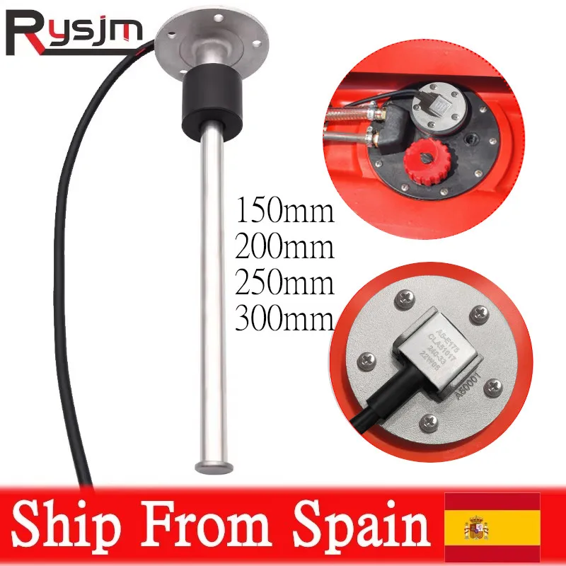 Jauge De Niveau D'eau Et Carburant 0-190Ω - Pour Bateau, Camping-car, Camion - Acier Inox 316 - Longueurs 100 à 300 Mm