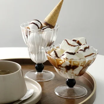Classic calice Party Glasses bicchieri Vintage bicchieri a righe per Cocktail Juice Beverage Dessert gelato Wedding Buffet 1