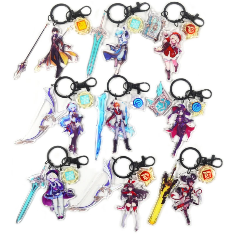 

Genshin Impact key chain glue drip YaeMiko Faruzan Hu Tao Keqing anime keychain