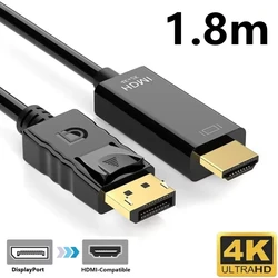 Ultra HD DisplayPort to HDMI Adapter with 1080P Conversion and 1.8m Cable - 1.8m (DP to HDMI)