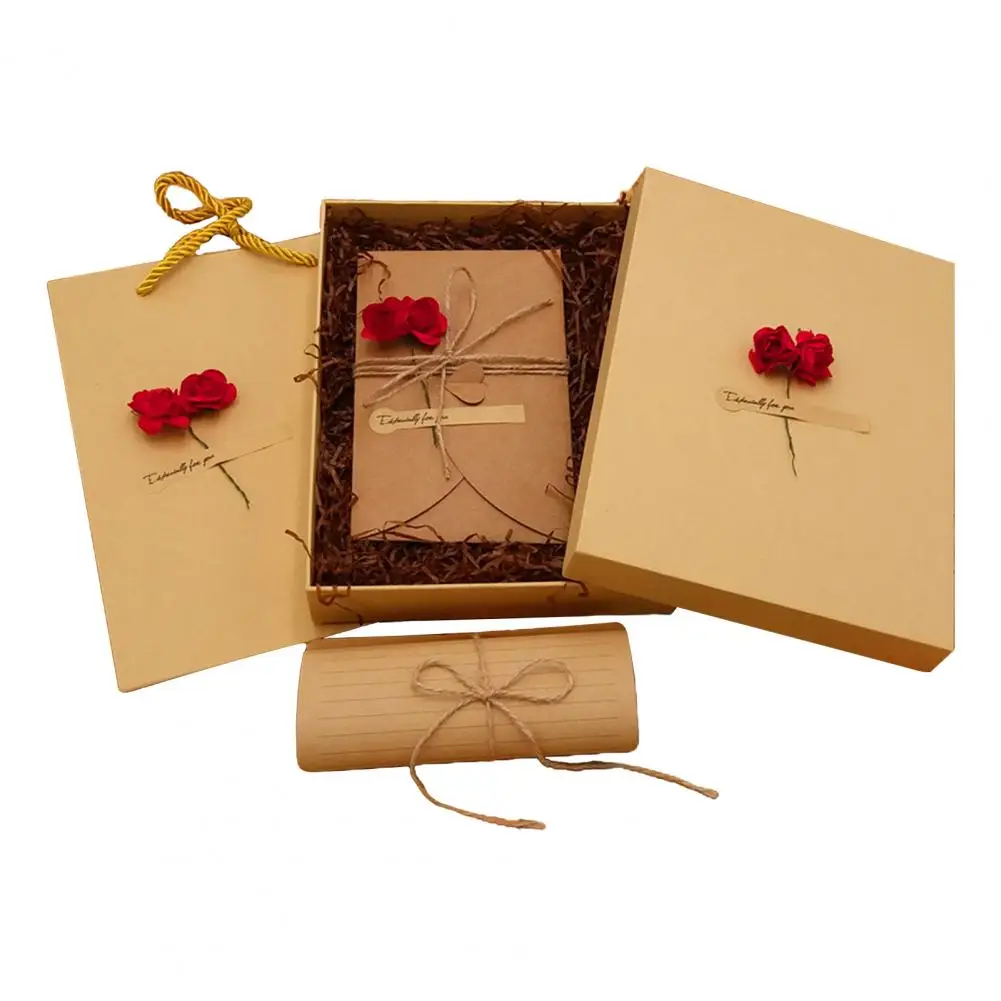 Letter Paper Envelope Set Romantic Vintage Style with Flowers Decoration Clear Line Smooth Writing Letter Envelopes