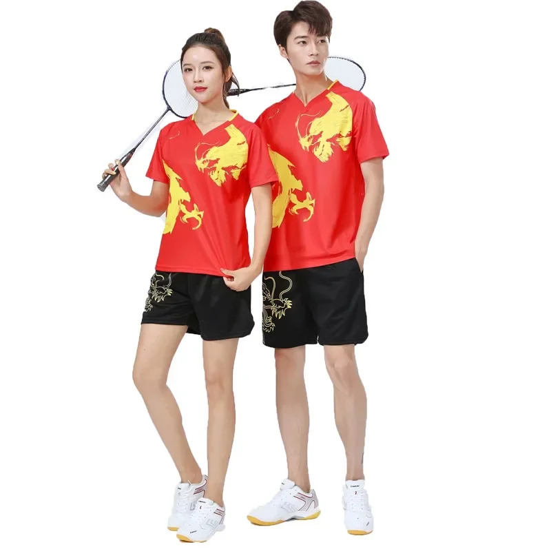 New Children's Badminton Sports Wear Set Quick Dry T-Shirt Girls Uniform Team Uniform Male Badminton Top Sportswear