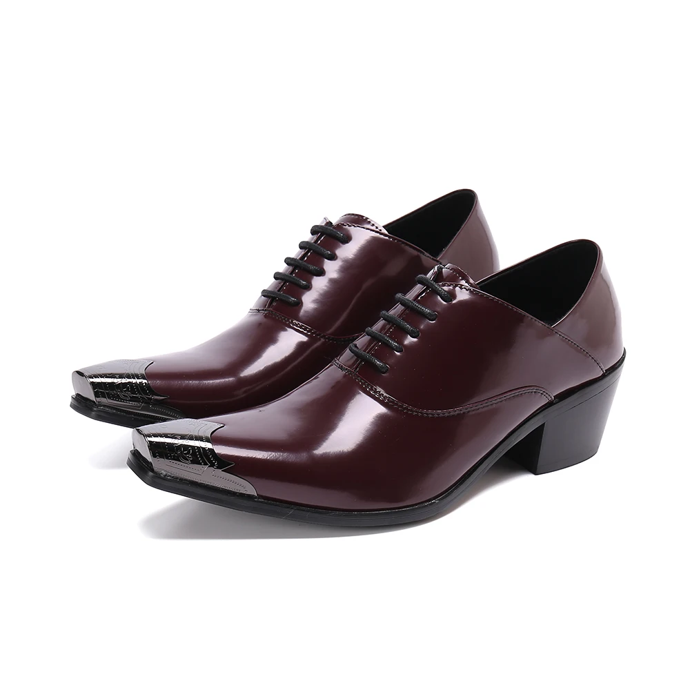 

Handmade Lace up Party Shoes Steel toed Men'S Shoes High Quality Genuine Leather Dress Shoes Size 47