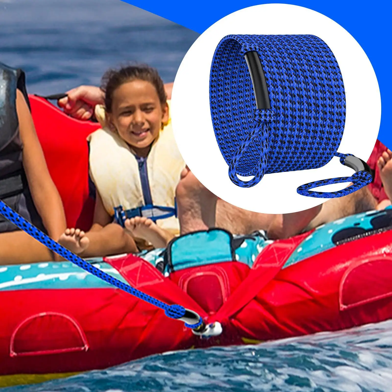 Boating Tow Ropes Heavy Duty Water Ski Rope 1000kg-2000kg For Towable Tubes,Tow Rope For Kneeboard 6/18M