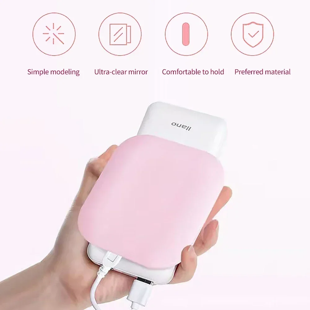 USB 휴대용 휴대용 포켓 메이크업 거울, 터치 스크린 디밍 메이크업 거울, LED 화장대 거울
