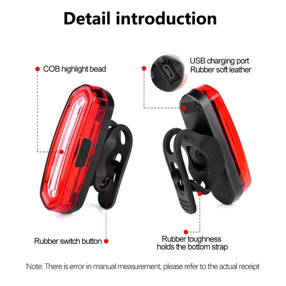 รูปสินค้า ไฟท้ายจักรยานเสือภูเขาสีแดง USB ชาร์จได้ ปลอดภัยทุกเส้นทาง