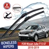 For Nissan Juke F15 07 2010-2019 Car Windshield Wiper U-type Soft Rubber Frameless Bracketless HD Car Wipers 22"+14" 1