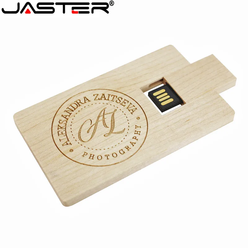 JASTER USB 플래시 드라이브 2.0 무료 로고 대나무 붉은 나무 조각 Pendrive 4GB 8GB 16G 32GB 64GB 나무 카드 모델 USB 메모리 스틱