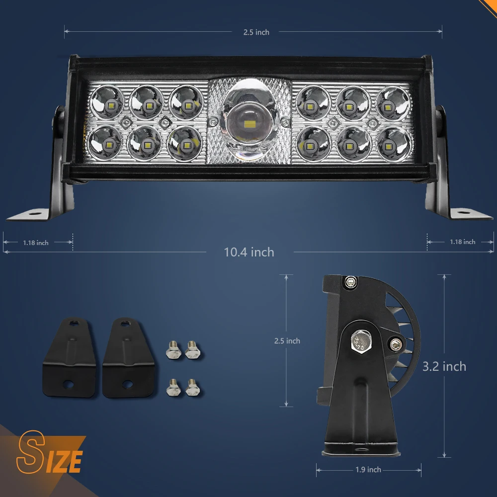 Auto LED Spotlights Work Light Bar White Yellow Flash 120w for Off Road 12V 24V