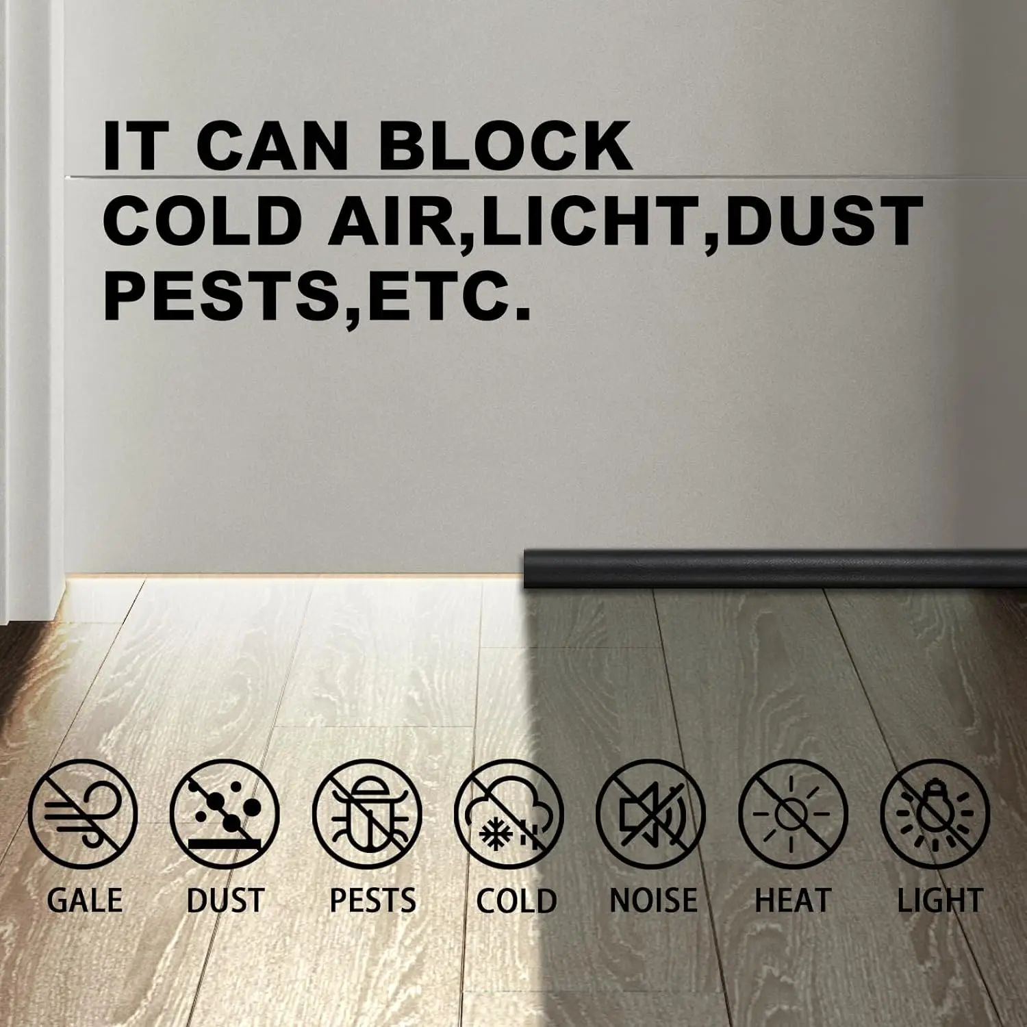 Door Bottom Seal Strip Anti Draft Soundproofing Flexible Rubber Weatherstripping Sound Proof Dust Waterproof