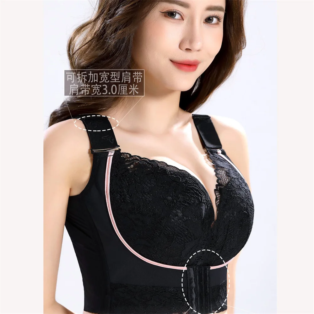 Push Up Bra Wireless Plus Size Women's Breathable and Comfortable Full Coverage Seamless Bra Plus SIZE CDE Cup
