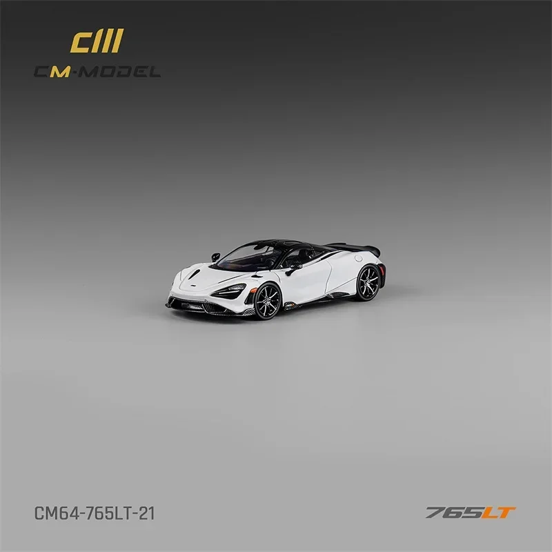 CM MODEL 1:64 765LT White with carbon hood White Diecast Model Car 6