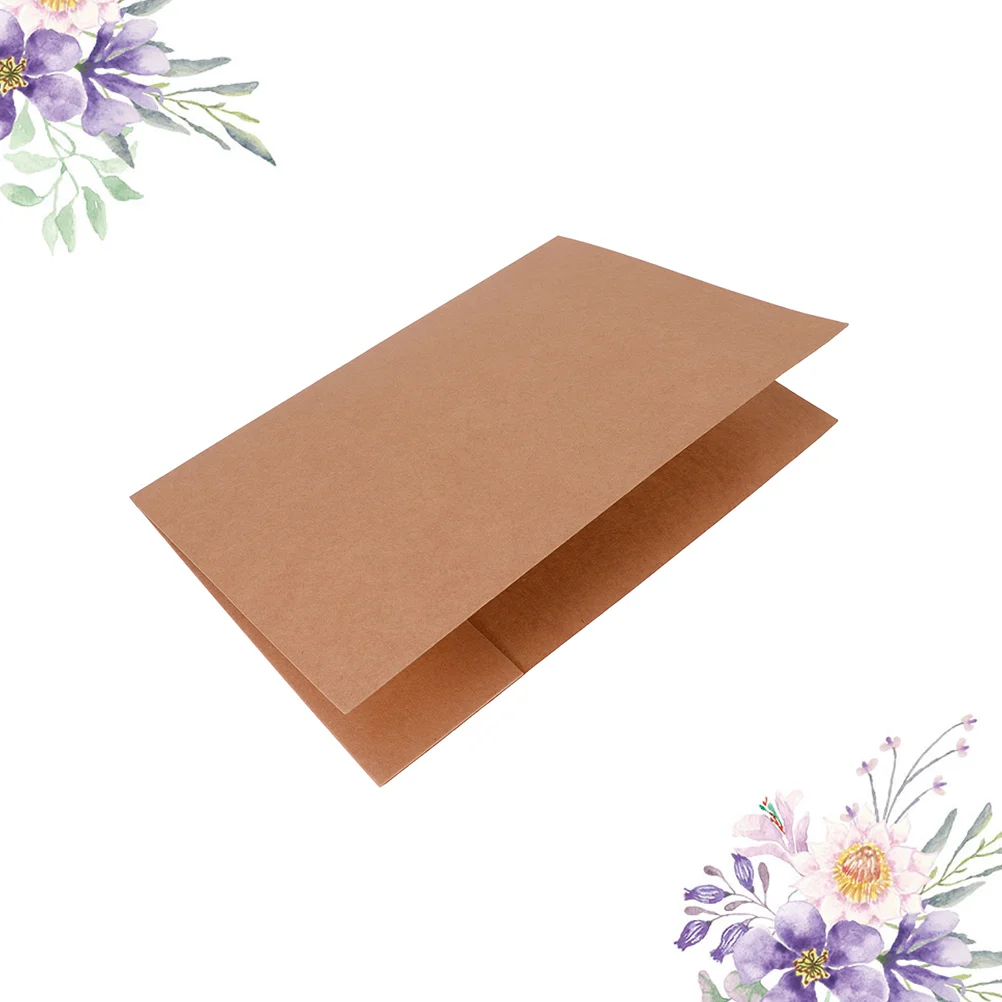 

A4 Kraft Paper File Holder Two- Pocket Portable Folders Document File Holder Organizer Folder for Home School Office