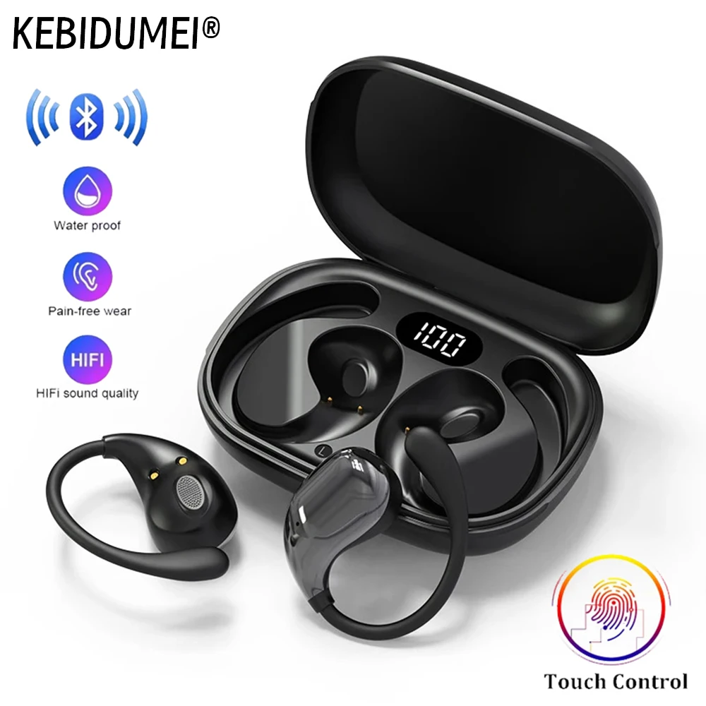 Enhanced Bluetooth 5.4 TWS Wireless HiFi Stereo Waterproof Earphones with Noise Cancelling and Hands-free Mic