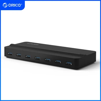 ORICO-4 7 포트 USB 3.0 허브 12V 전원 어댑터 USB 분배기, OTG 어댑터 데스크탑 노트북 PC 컴퓨터 액세서리 초고속