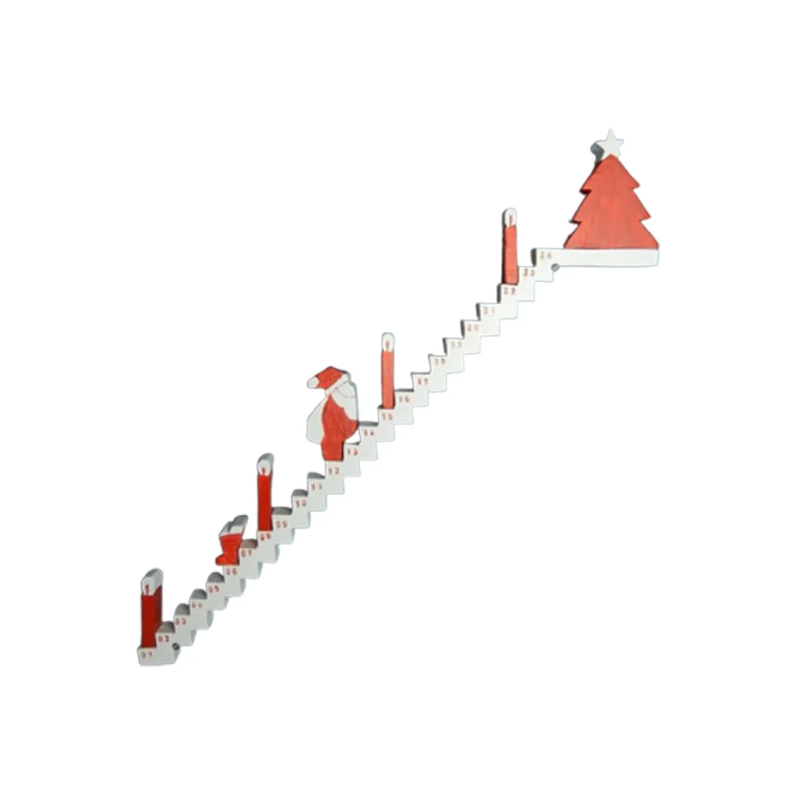 Christmas Advent Calendar Wood Stairs Climbing, Santa's Staircase Countdown Calendar, Santa Climbing Staircase Advent Calendar