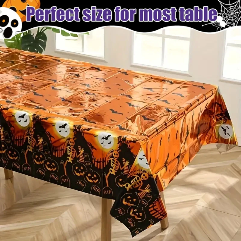 Halloween Decorations Disposable Plastic Halloween Tablecloth Party Decorations Supplies For Table Backdrop Banner