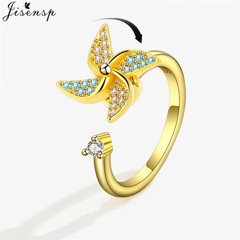 Anxiety Fidget Rings Multiple Style for Women Star Moon Butterfly Flower Spinning Rotate Freely Jewelry