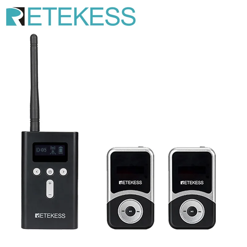 

Retekess T130S 1 Transmitter + 2 Receivers Wireless Tour Guide System Audio For Excursion Church Training Meeting Museum Factory