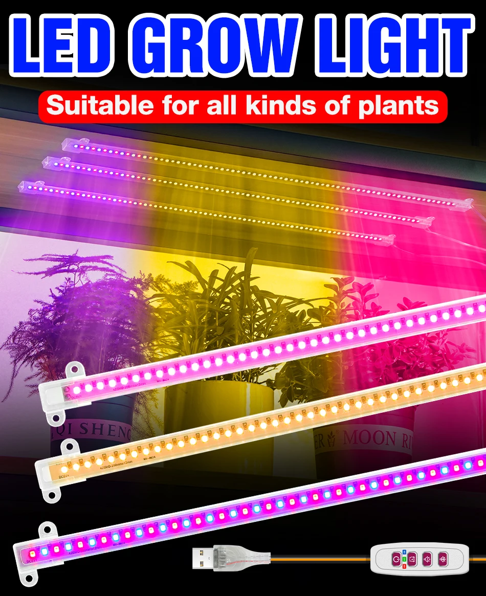 Description Picture 2 of itemUSB Phyto Light LED Full Spectrum Plant Grow Lamp Timer Dimmable Fitolampy Greenhouse Growing Tent Hydroponic Flower Seed Light
