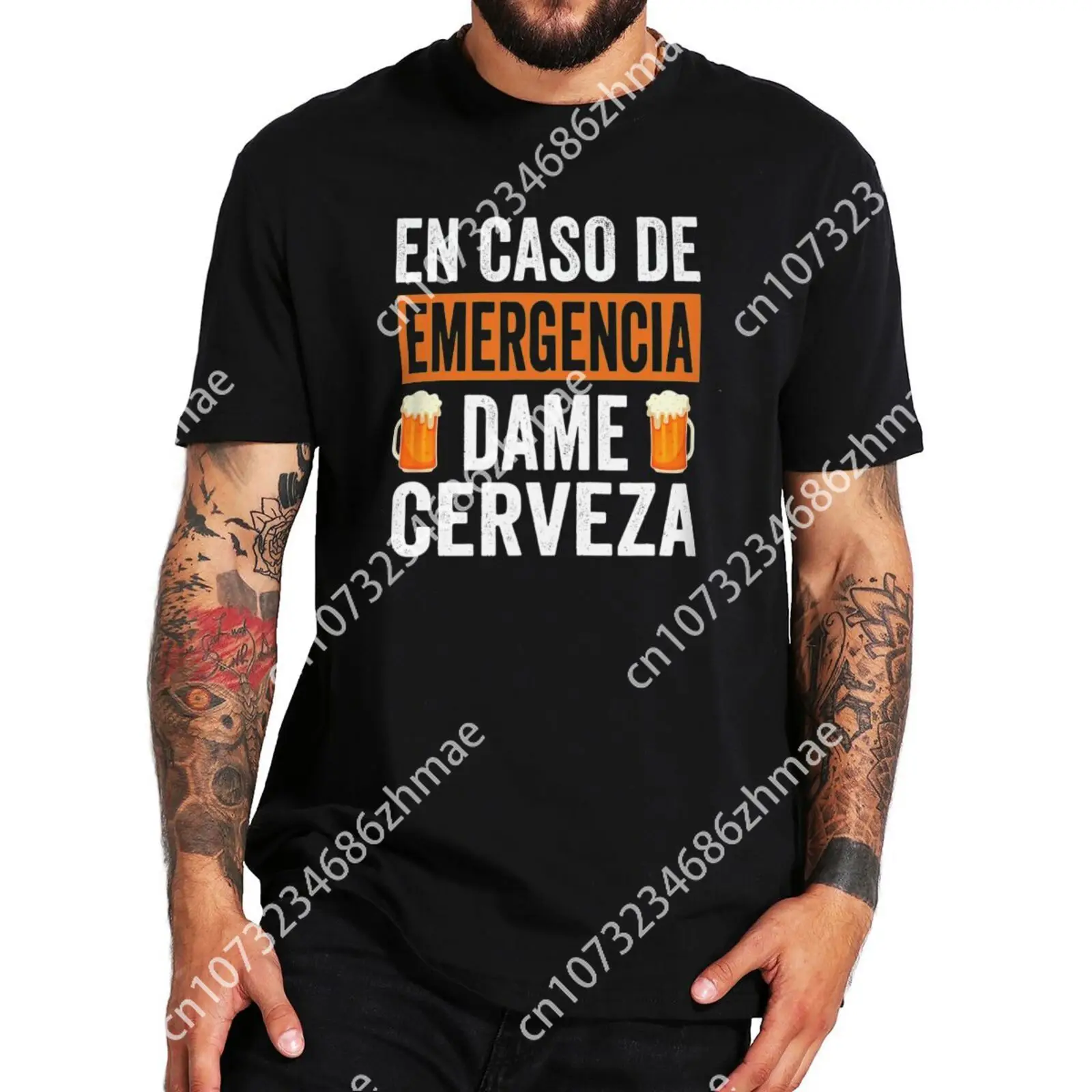 

Give Me Beer in An Emergencia T Shirt Spanish Humor Drinking Dad Boyfriend Gift Tops 100% Cotton Unisex Soft Tshirts Asian Size