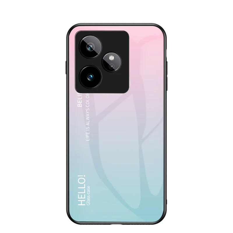 Gradation Tempered Glass Hard Back Protective Bumper Shockproof Case