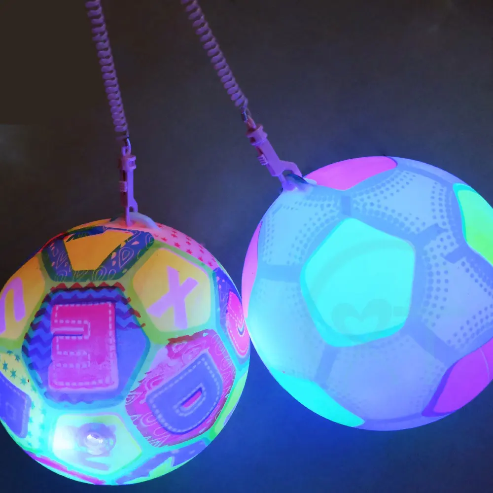 Luminous Ball Flashing Sport Fitness Portable Inflatable Throwing Bouncy Ball Rubber Parent-child Outdoor Interactive Games Toys 2