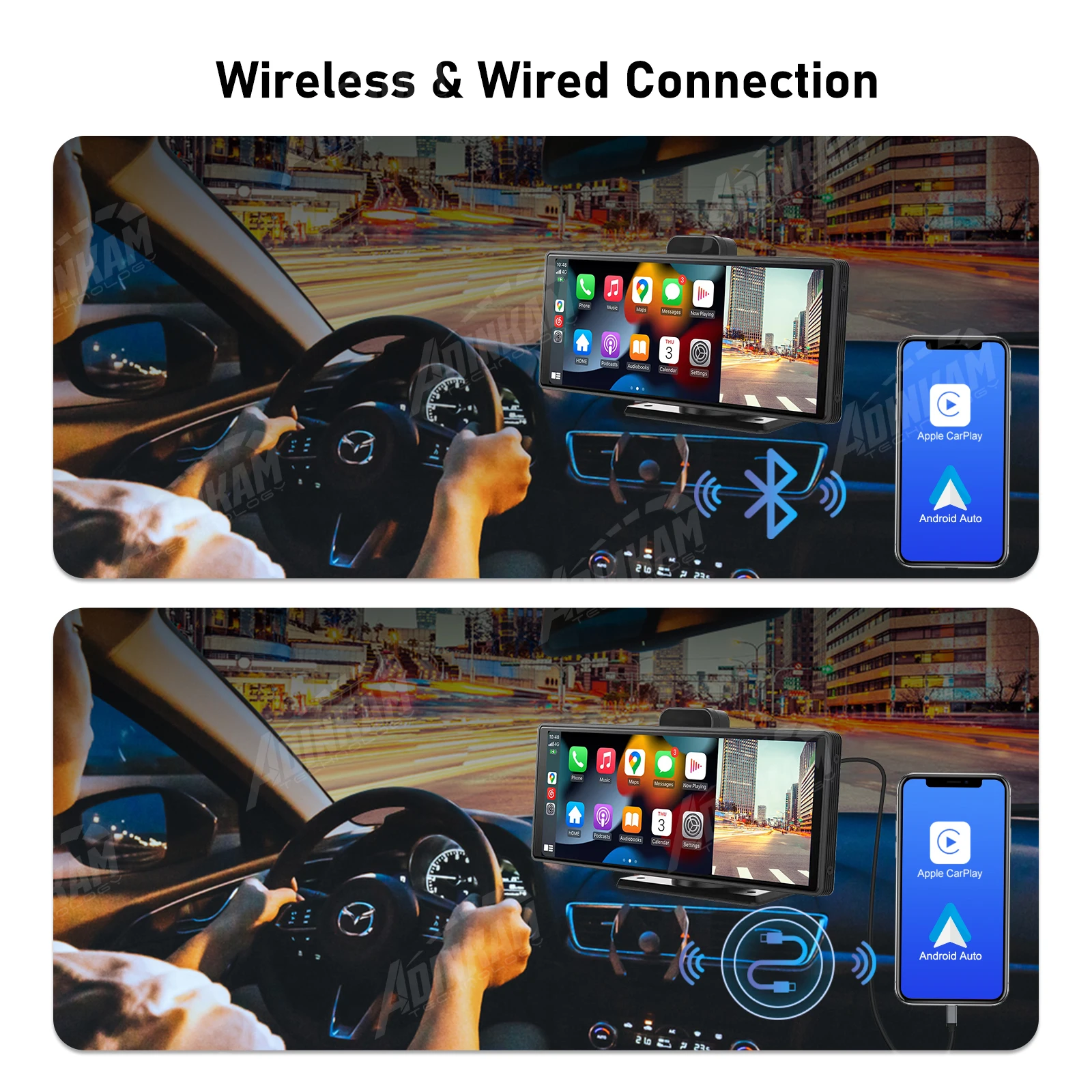 ֽ 5G    ī÷, ȵ̵ ڵ ADINKAM, 10.26 ġ ú, 4K ޴ ķ ̷ ũ, ÷ ADAS AUX